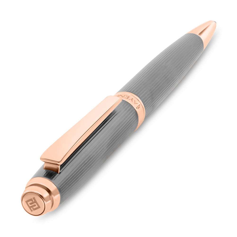 Fayendra Pen Gray And Rose Golden Plated Embedded With Calligraphy Engraving