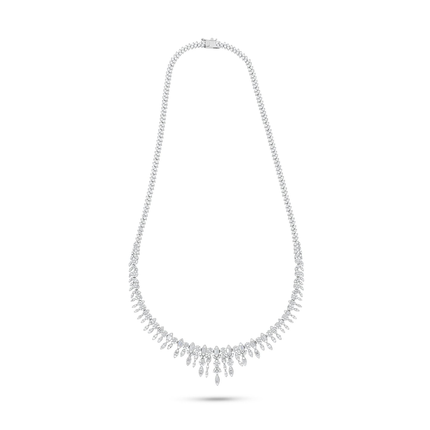 Sterling Silver 925 SET Rhodium Plated Embedded With White Zircon