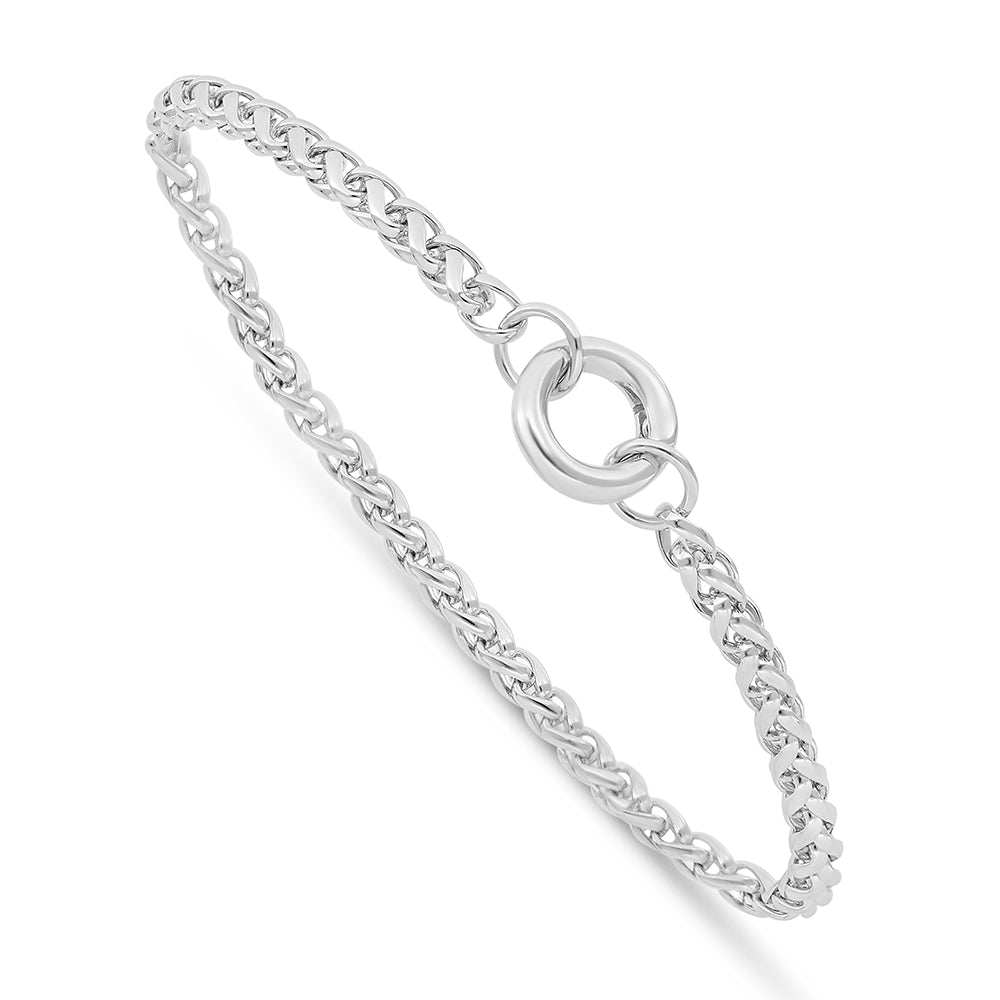 Sterling Silver 925 Bracelet Rhodium Plated