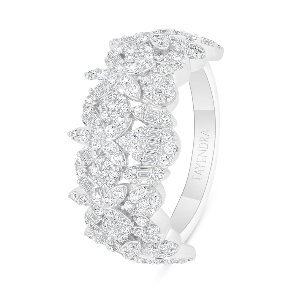 Sterling Silver 925 SET Rhodium Plated Embedded With White Zircon