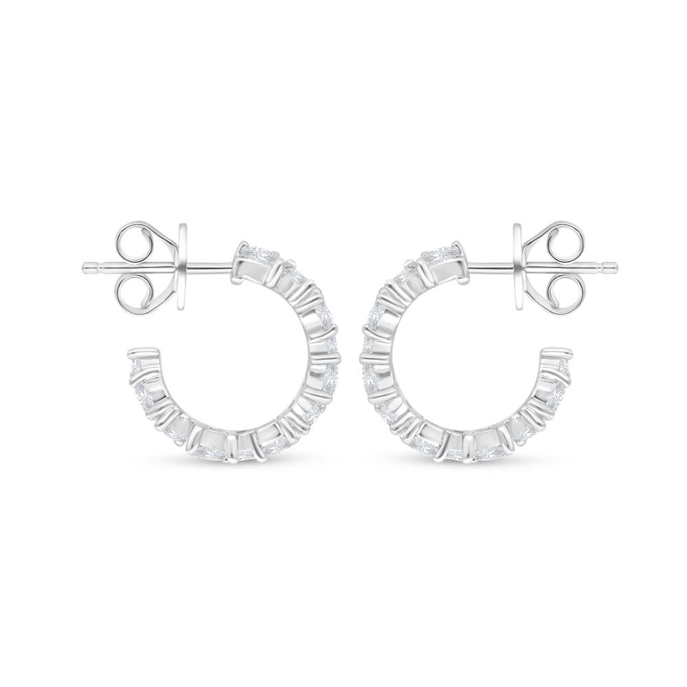 Sterling Silver 925 SET Rhodium Plated Embedded With White Zircon