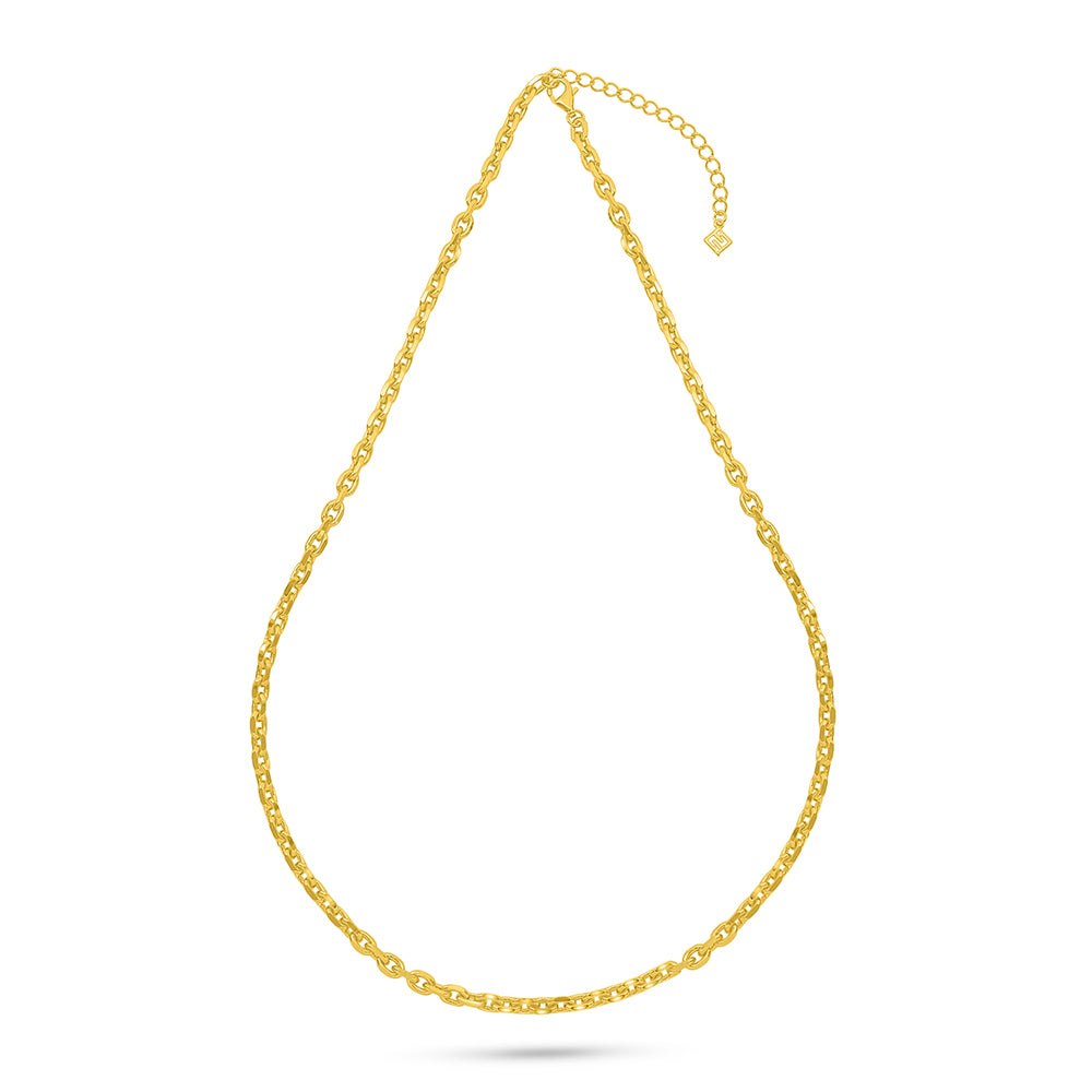 عقد من الفضة الخالصة عيار 925 مطلي ذهبي