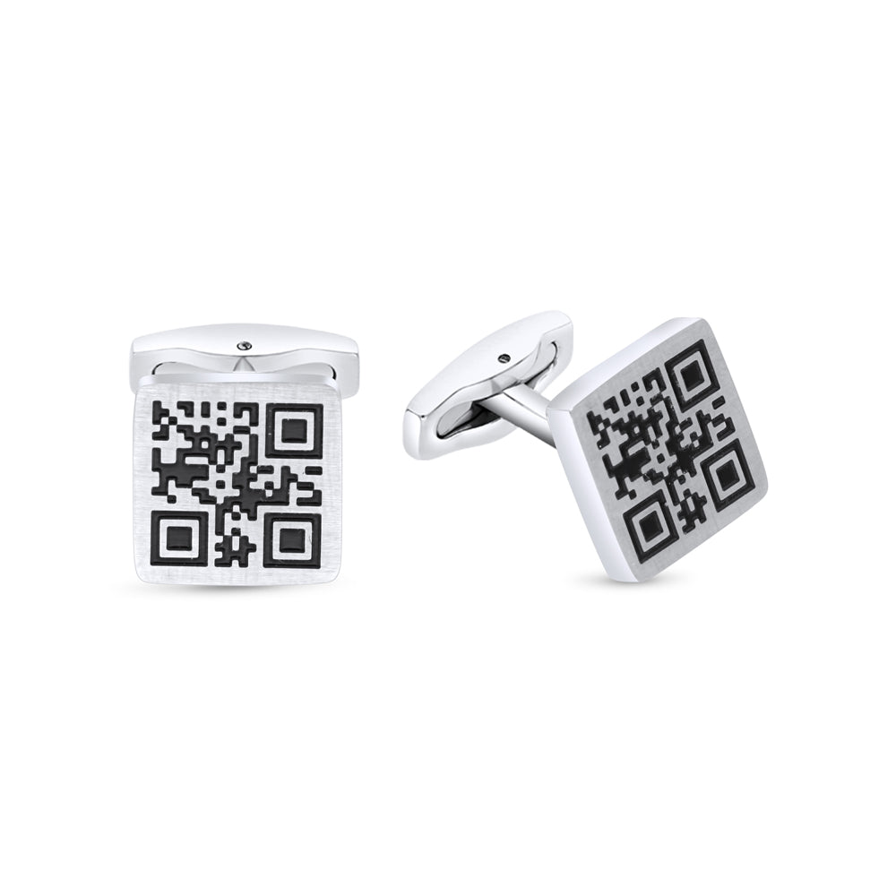 Stainless Steel Cufflink 316L Silver And Black Plated