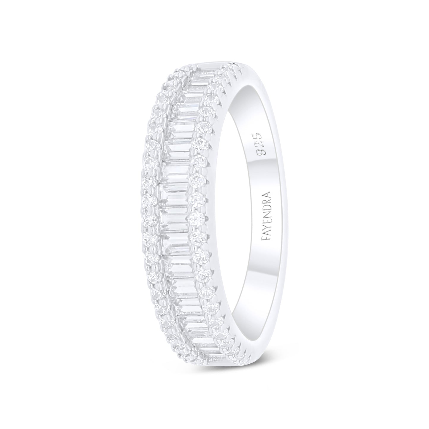 Sterling Silver 925 SET Rhodium Plated Embedded With White Zircon
