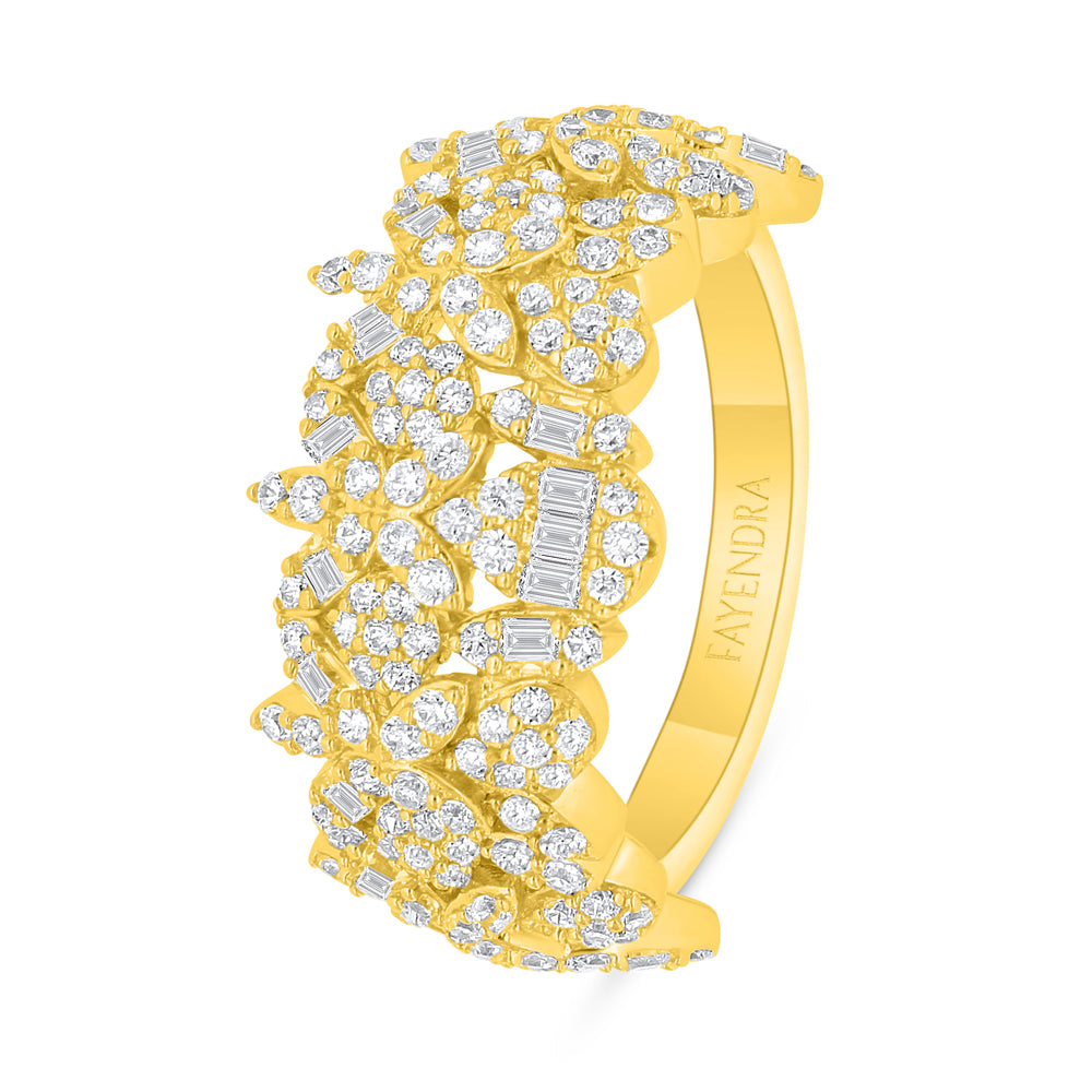 طقم فضة عيار 925 مطلي ذهبي مرصع فص ابيض