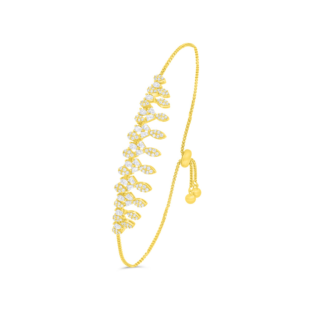Sterling Silver 925 SET Golden Plated Embedded With White Zircon