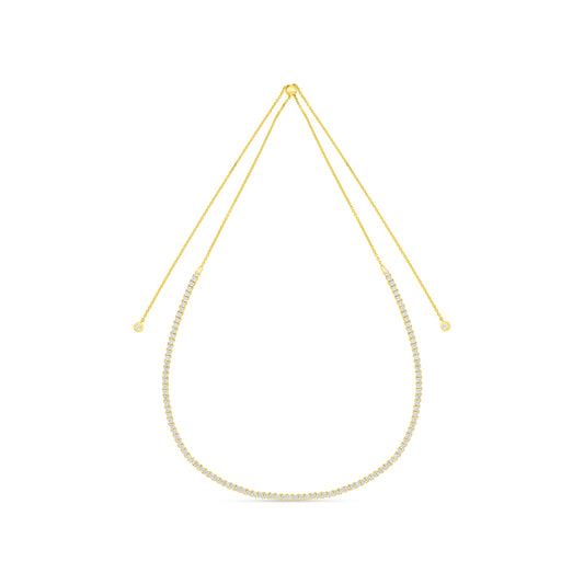 Sterling Silver 925 Necklace Golden Plated Embedded With White Zircon