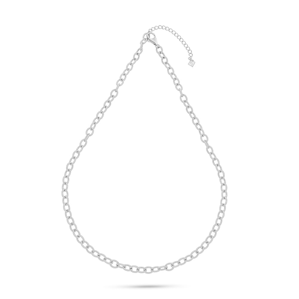 Sterling Silver 925 Necklace Rhodium Plated