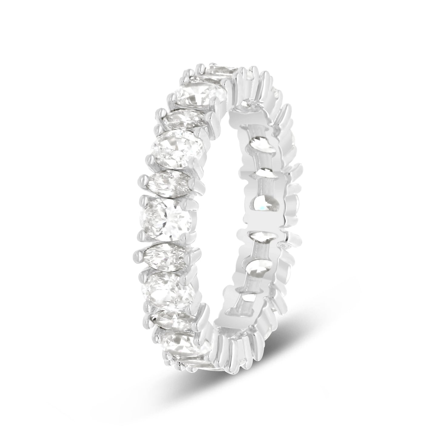 Sterling Silver 925 SET Rhodium Plated Embedded With White Zircon