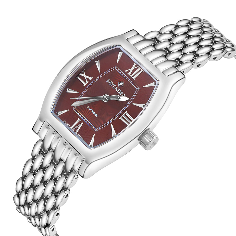 Stainless Steel 316L Watch Silver Color - BROWN METAL DIAL