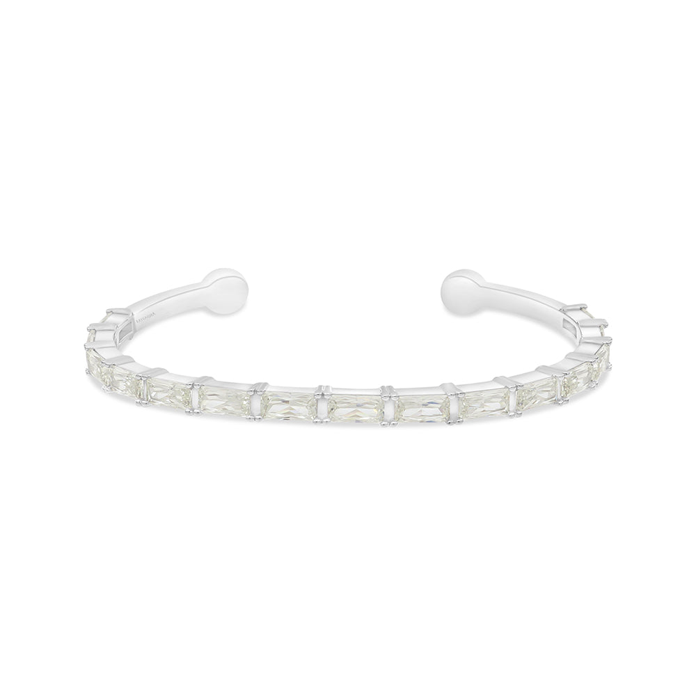 اسورة من الفضة الخالصة عيار 925 مطلية روديوم مرصعة بالزركون الكناري الالماسي