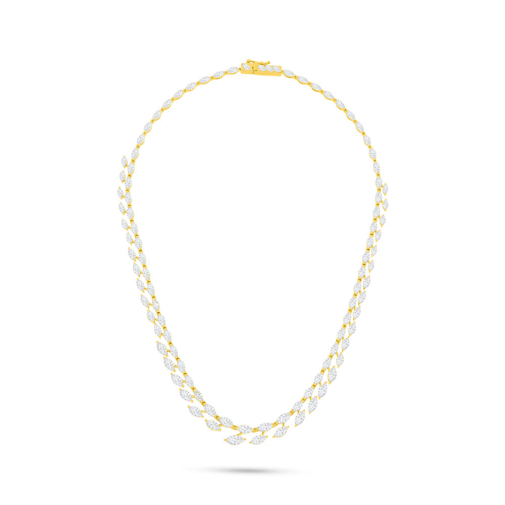 Sterling Silver 925 SET Golden Plated Embedded With White Zircon