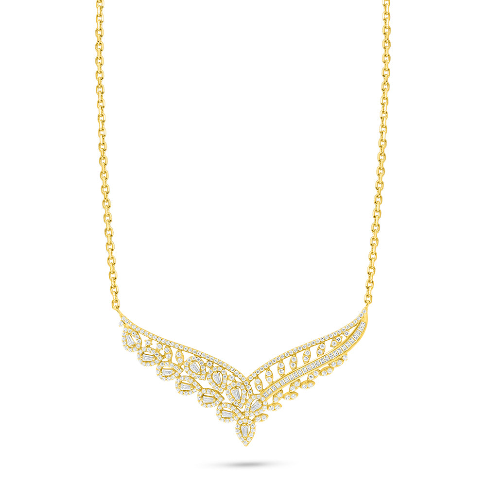 Sterling Silver 925 Necklace Golden Plated Embedded With White Zircon