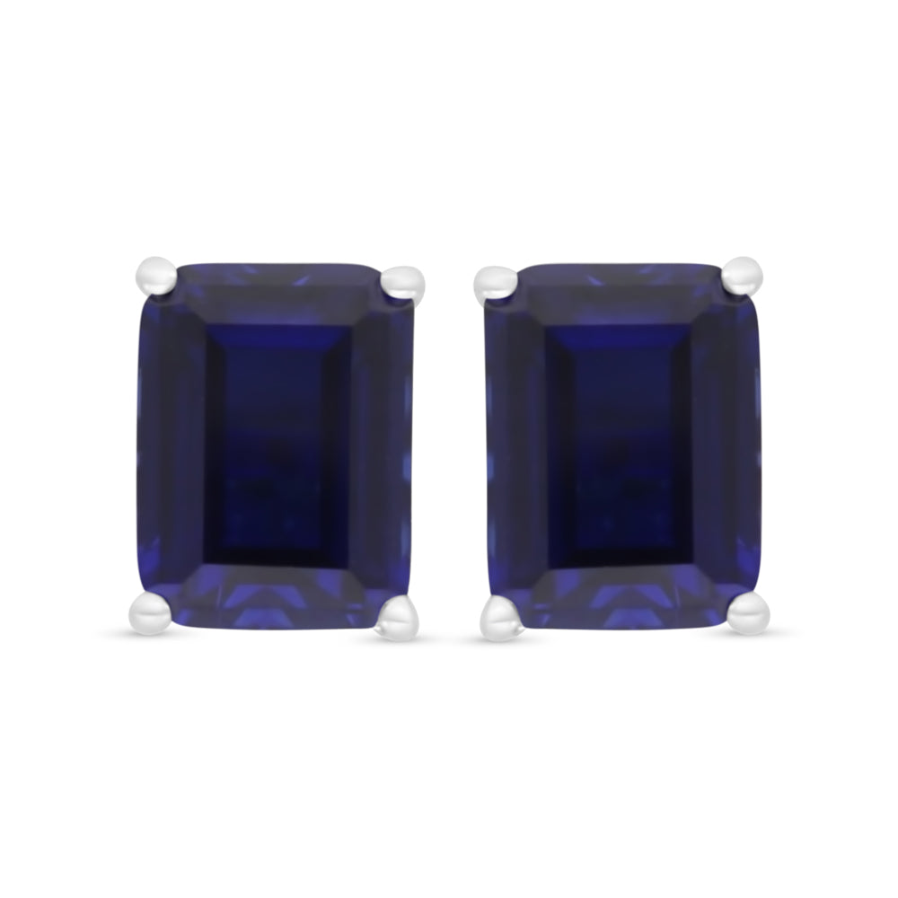 اقراط من الفضة الخالصة عيار 925 مطلي روديوم مرصع زفير كروندوم