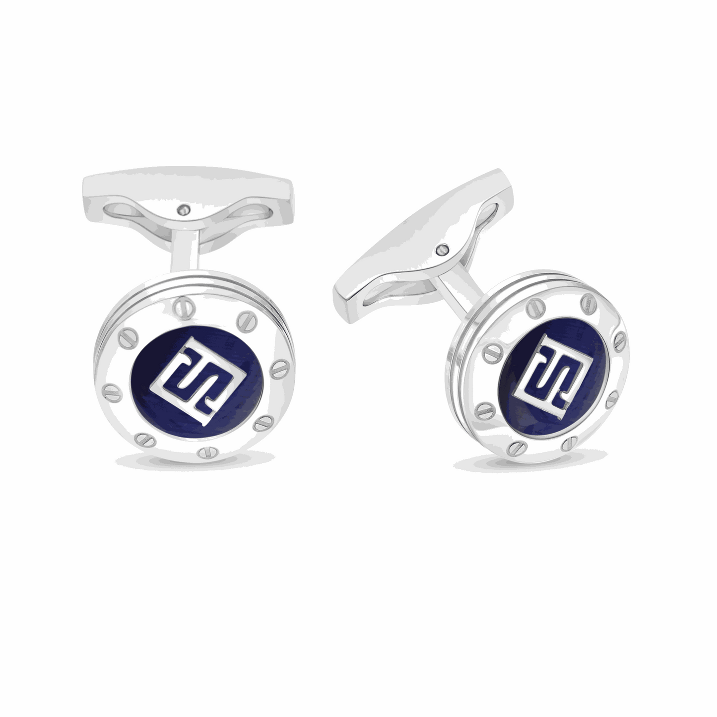 كبك ستانلس ستيل لون فضي عيار L316 مرصع احجار عين النمر ازرق Shiny Steel