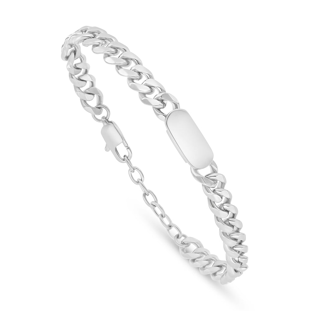 Stainless Steel 316L Bracelet, Silver Color For Men