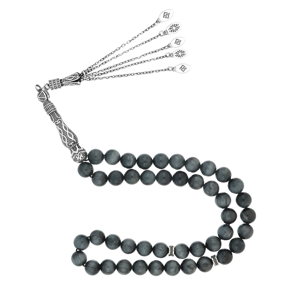 Oxidized Silver Rosary Beads – 33 Handmade Prayer Beads Set featuring unique design and craftsmanship.
