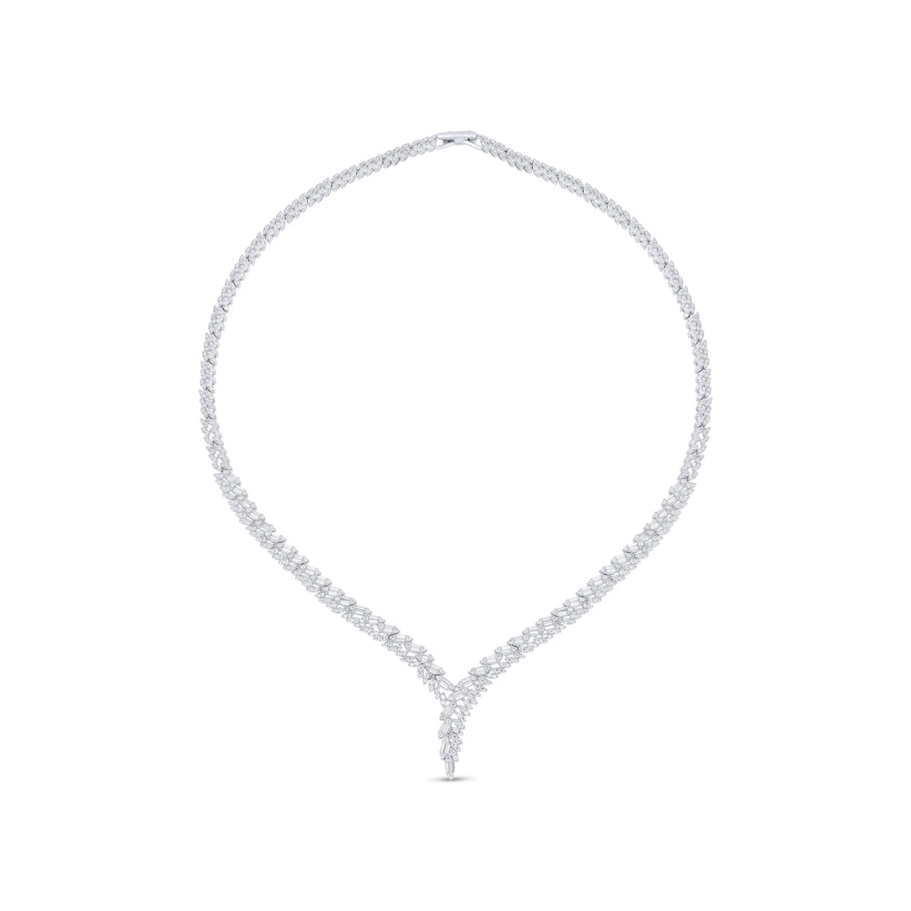Sterling Silver 925 SET Rhodium Plated Embedded With White Zircon
