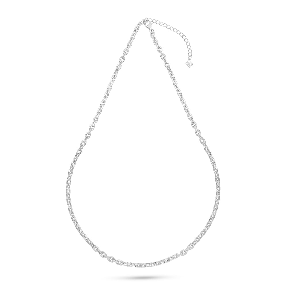 Sterling Silver 925 Necklace Rhodium Plated