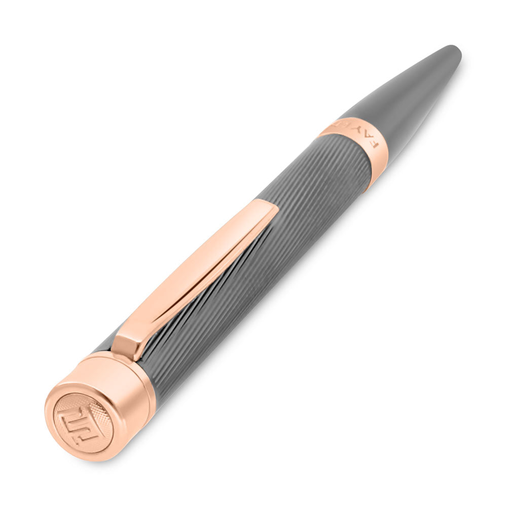 Fayendra Pen Rose Golden And Gray Plated Embedded With Snail Engraving
