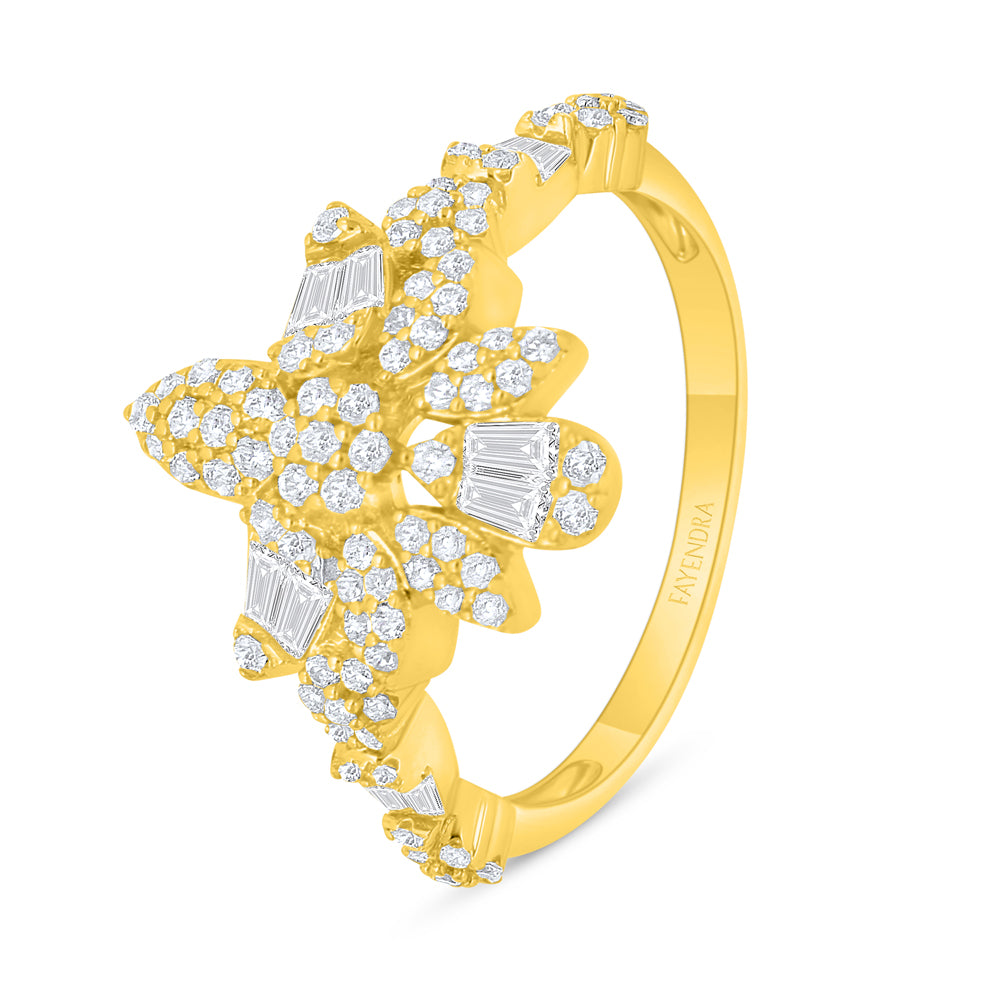 طقم فضة عيار 925 مطلي ذهبي مرصع فص ابيض