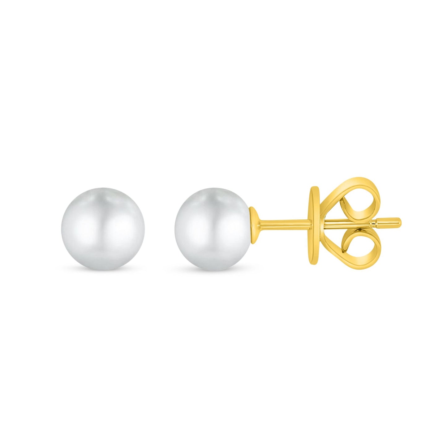 Sterling Silver 925 Earring Golden Plated Embedded With Natural White Pearl