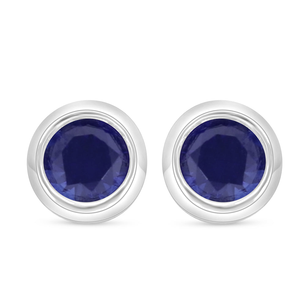 اقراط من الفضة الخالصة عيار 925 مطلية روديوم مرصعة زفير كروندوم