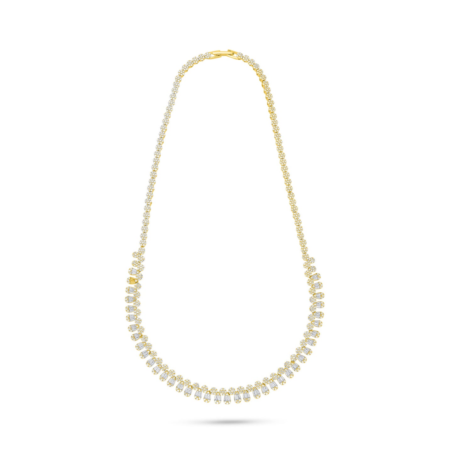 طقم فضة عيار 925 مطلي ذهبي مرصع فص ابيض