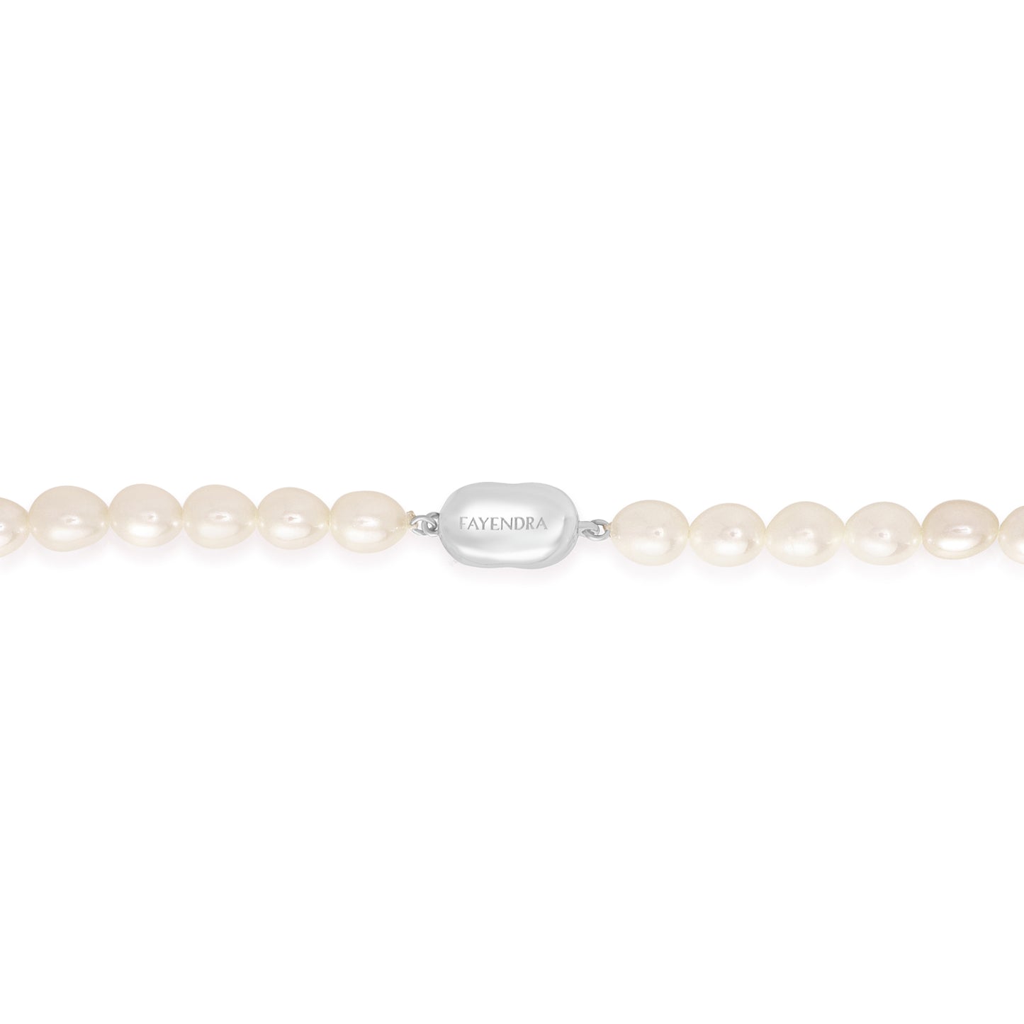 Necklace Of Natural White Pearl Olive Beads 6*7 mm Round Beads With Stainless Steel 316L