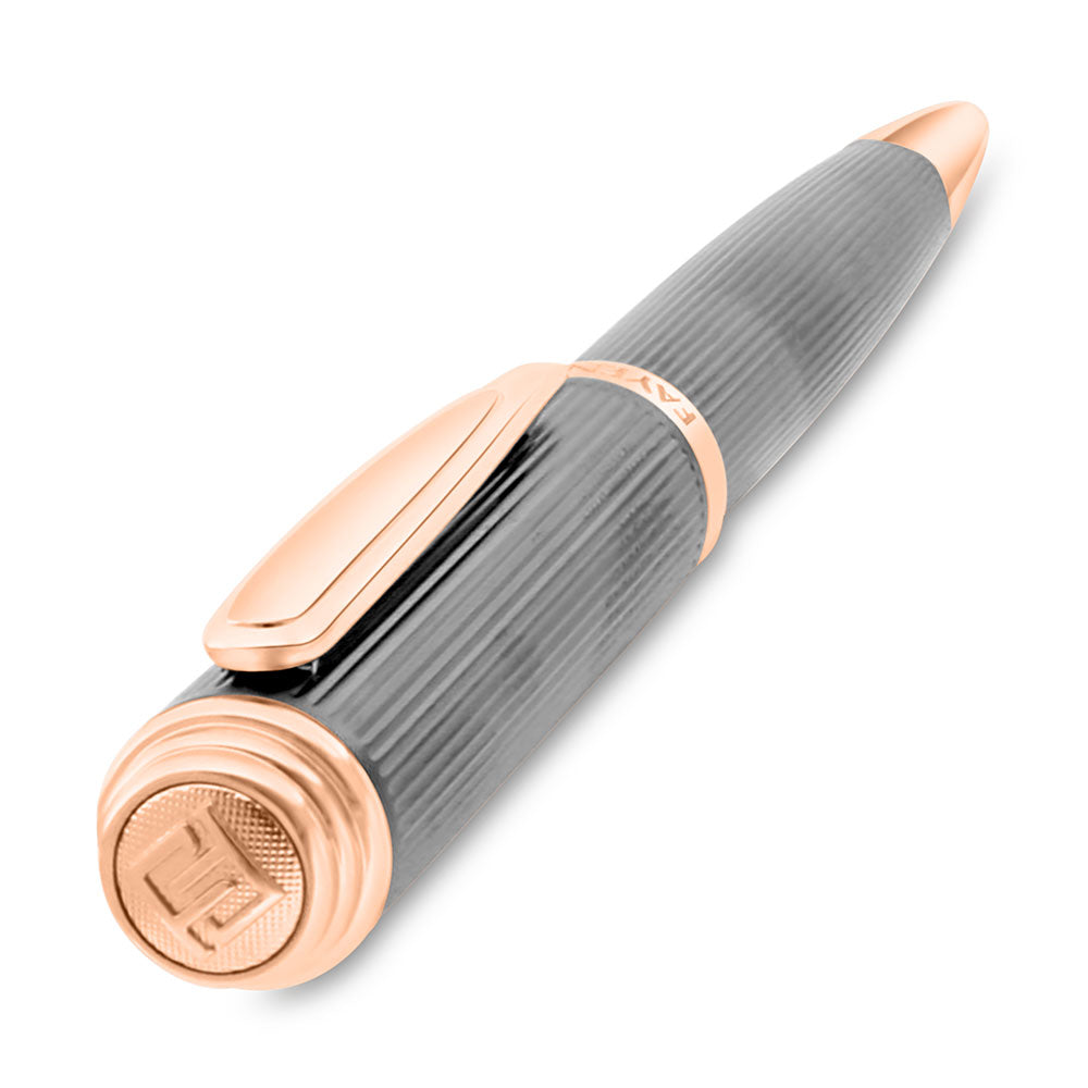 Fayendra Pen Gray And Rose Golden Plated Embedded With Calligraphy Engraving