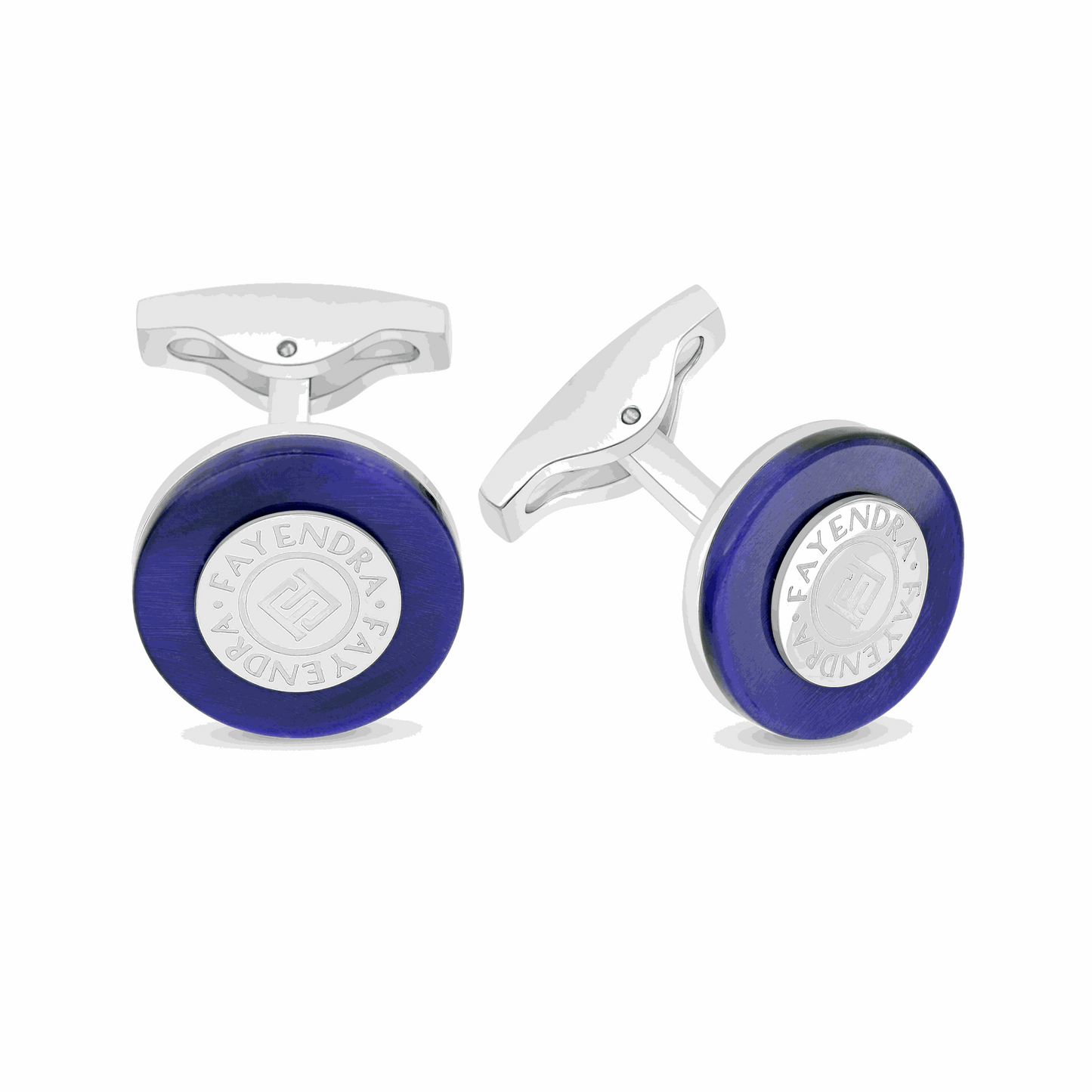 كبك ستانلس ستيل لون فضي عيار L316 مرصع احجار عين النمر ازرق Shiny Steel