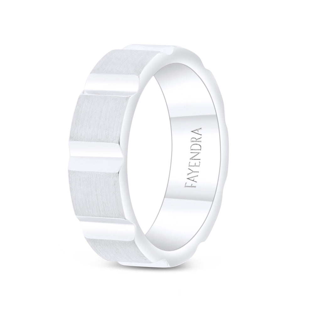 Tungsten Carbide Wedding Ring Steel Color Plated For Men