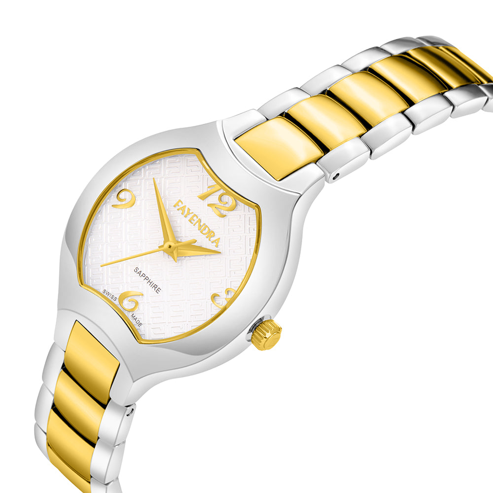 Stainless Steel 316L Watch Silver And Golden Color - WHITE METAL DIAL