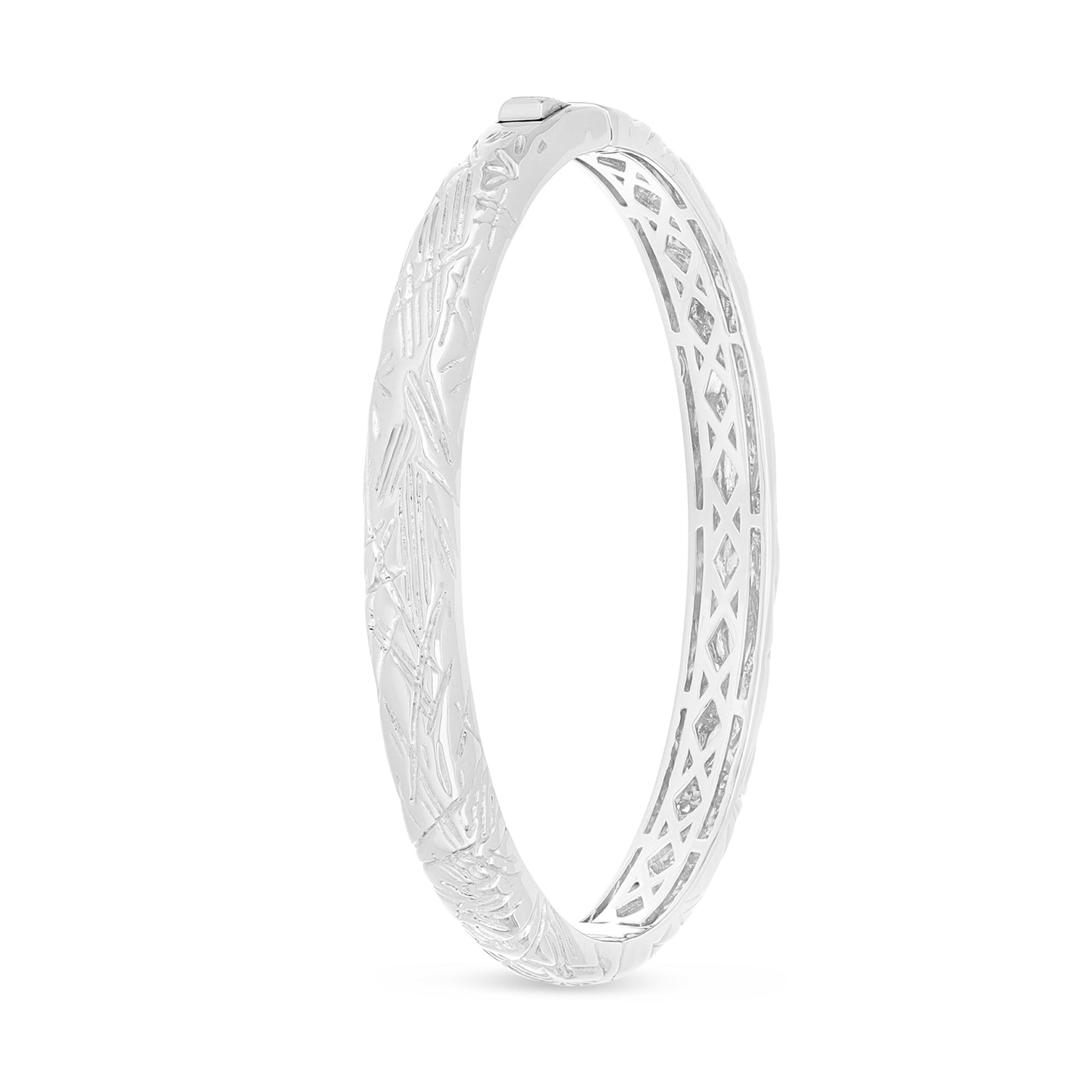 Sterling Silver 925 Bangle Rhodium Plated ( 48*54 )