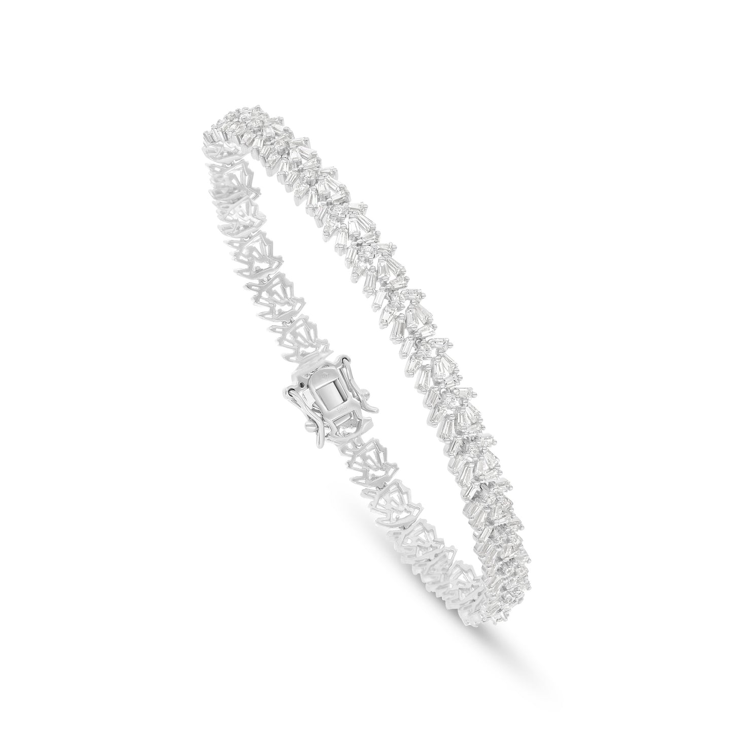 Sterling Silver 925 SET Rhodium Plated Embedded With White Zircon