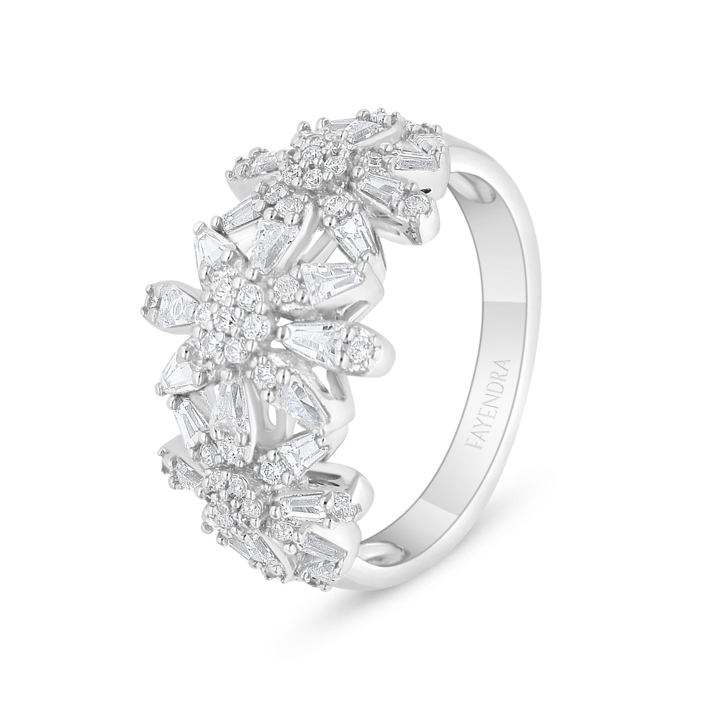 Sterling Silver 925 SET Rhodium Plated Embedded With White Zircon