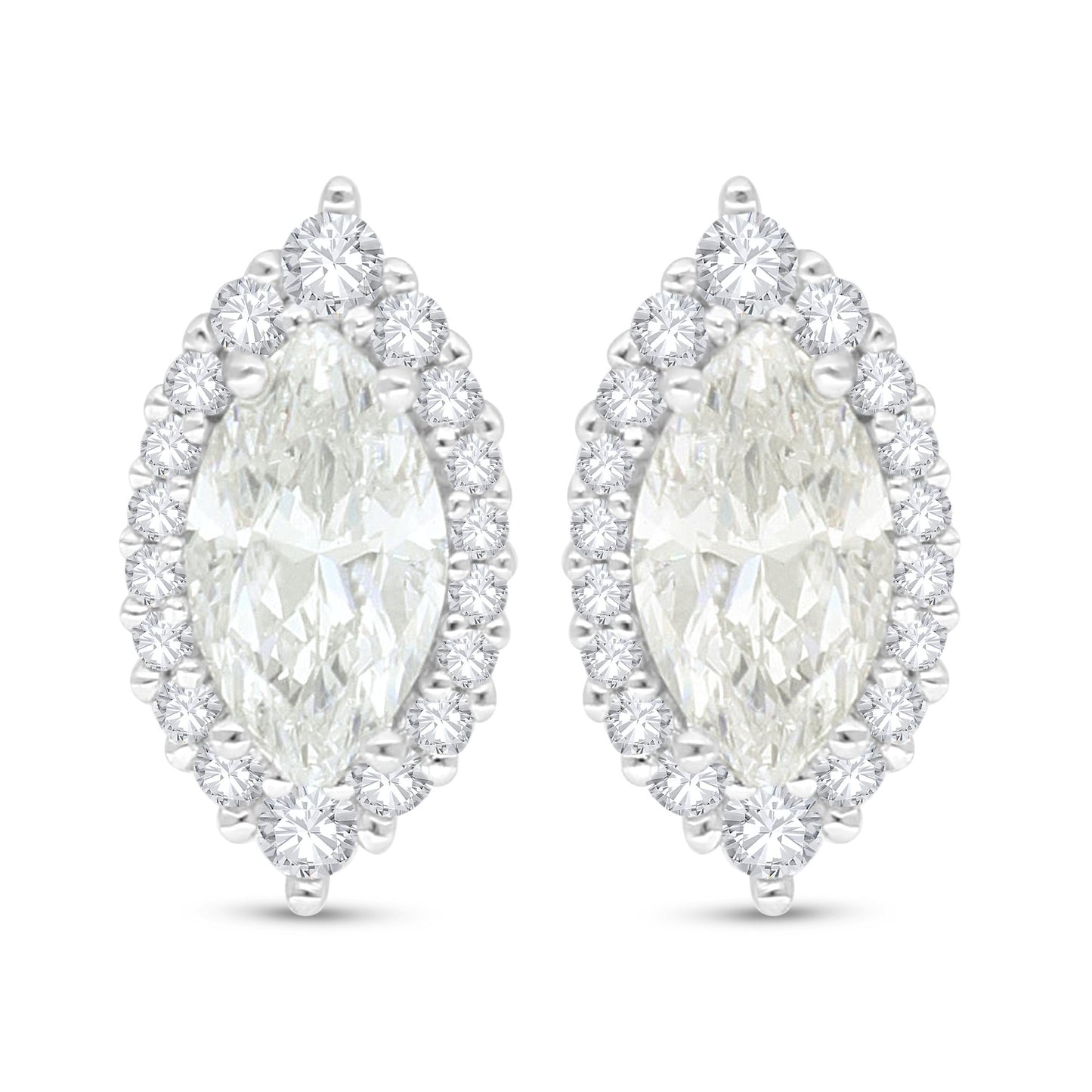 اقراط من الفضة الخالصة عيار 925 مطلي روديوم مرصعة زركون الماسي كناري و فص ابيض