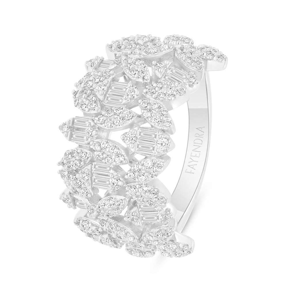 Sterling Silver 925 SET Rhodium Plated Embedded With White Zircon
