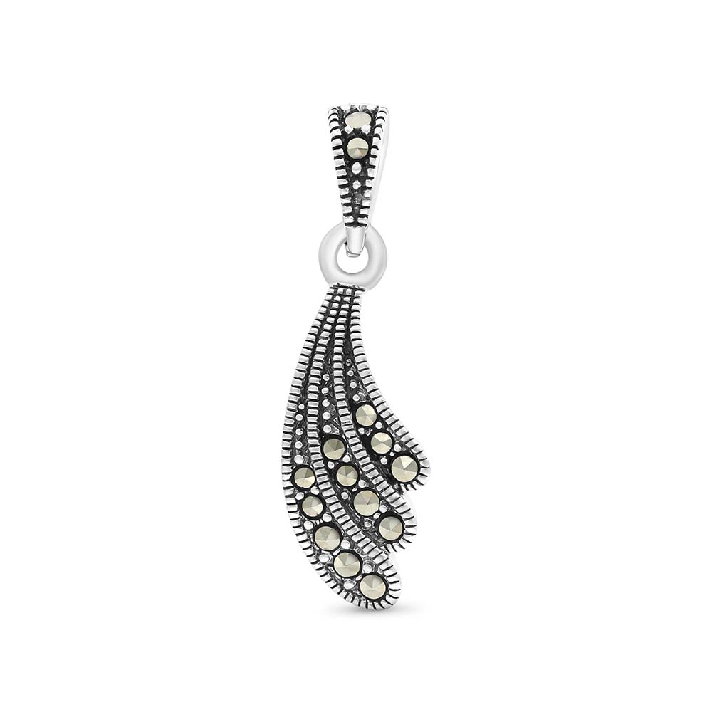 Sterling Silver 925 Pendant Embedded With Marcasite Stones
