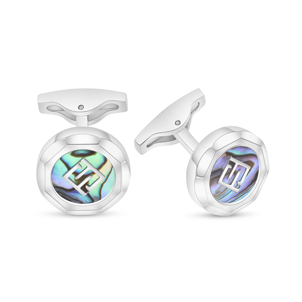 كبك ستانلس ستيل لون فضي عيار L316 مرصع احجار صدف استرالي Shiny Steel