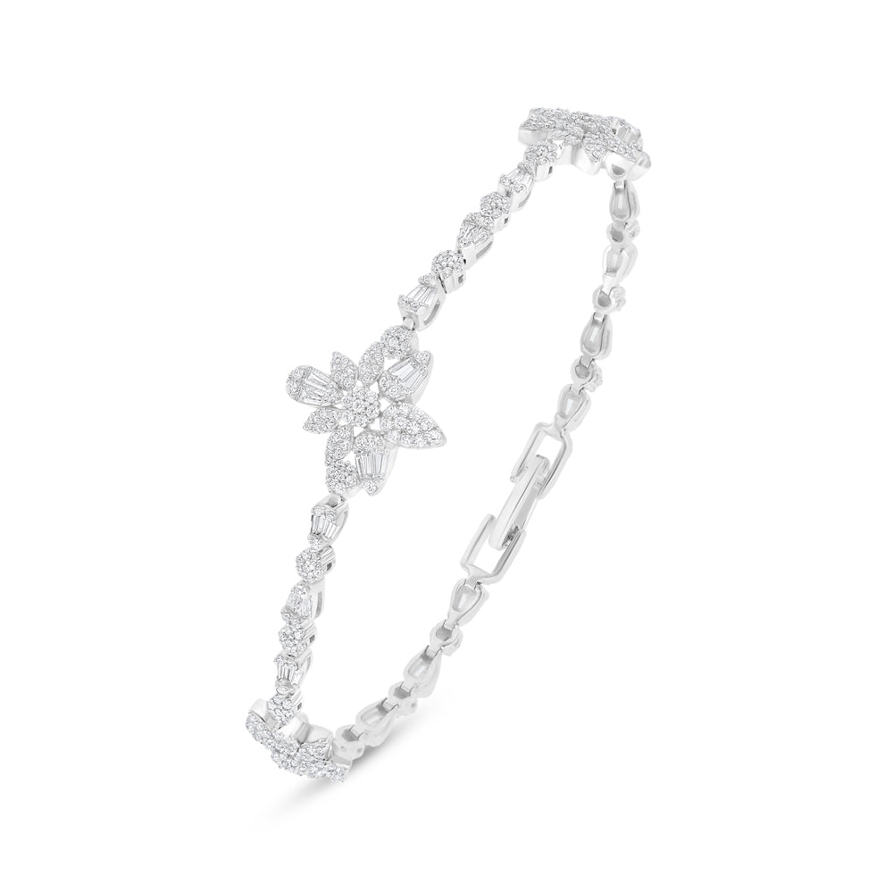 Sterling Silver 925 SET Rhodium Plated Embedded With White Zircon