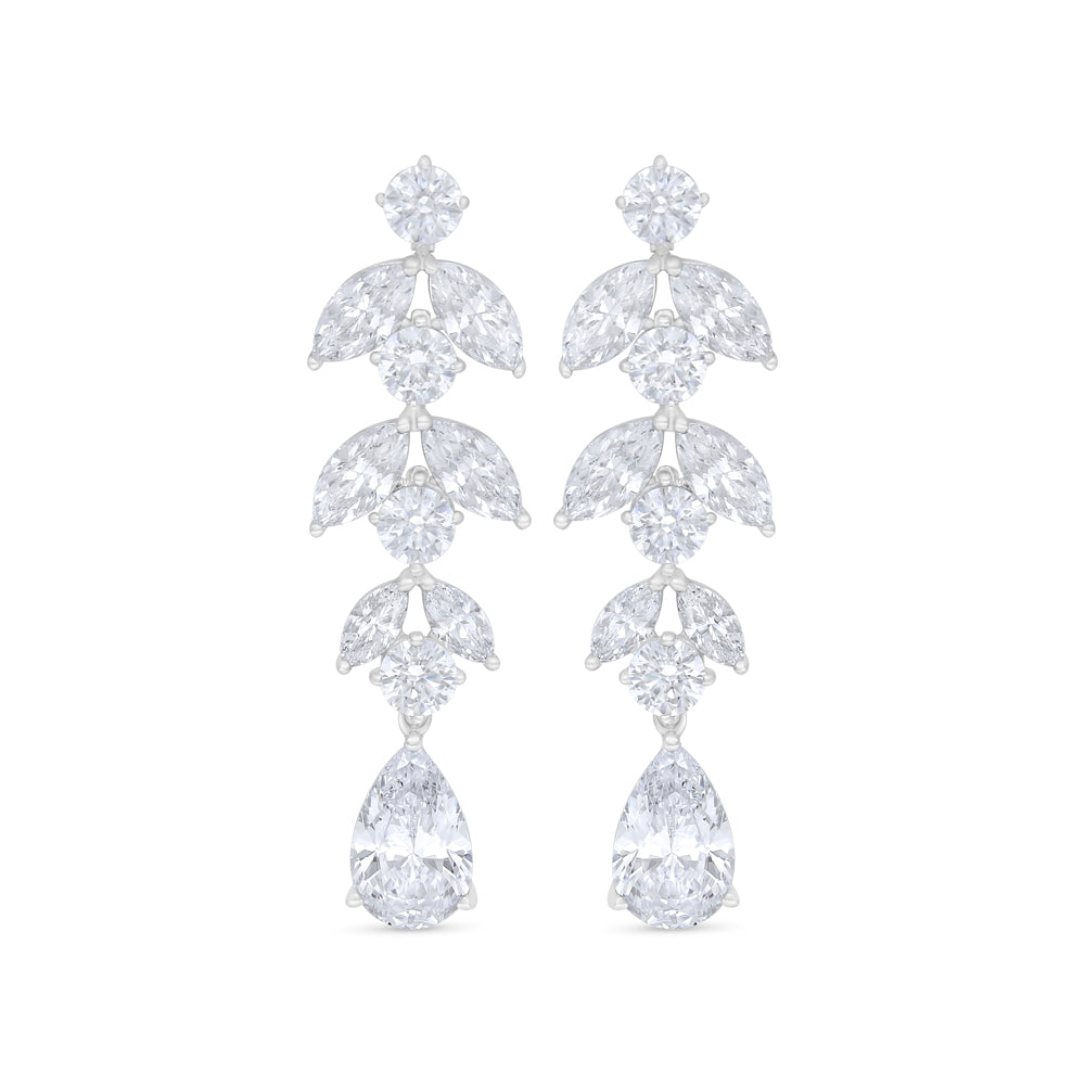 Sterling Silver 925 SET Rhodium Plated Embedded With White Zircon