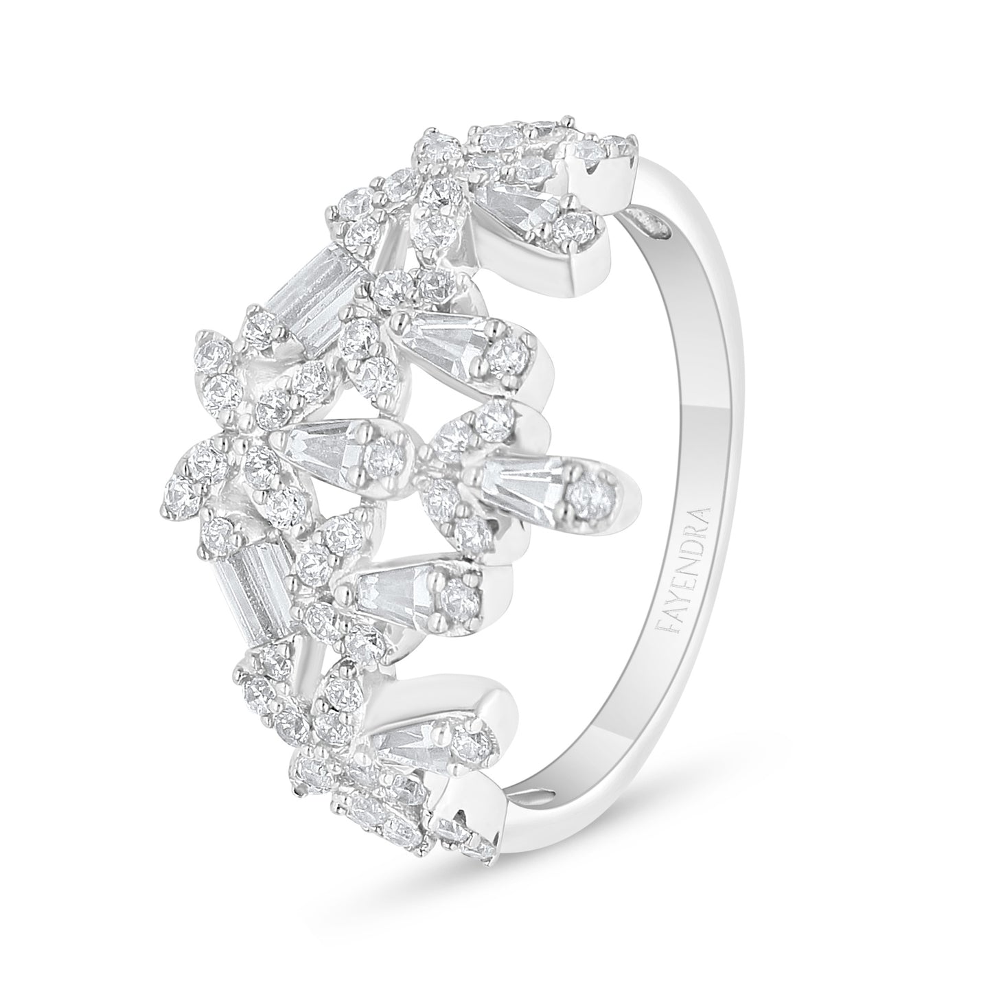 Sterling Silver 925 SET Rhodium Plated Embedded With White Zircon