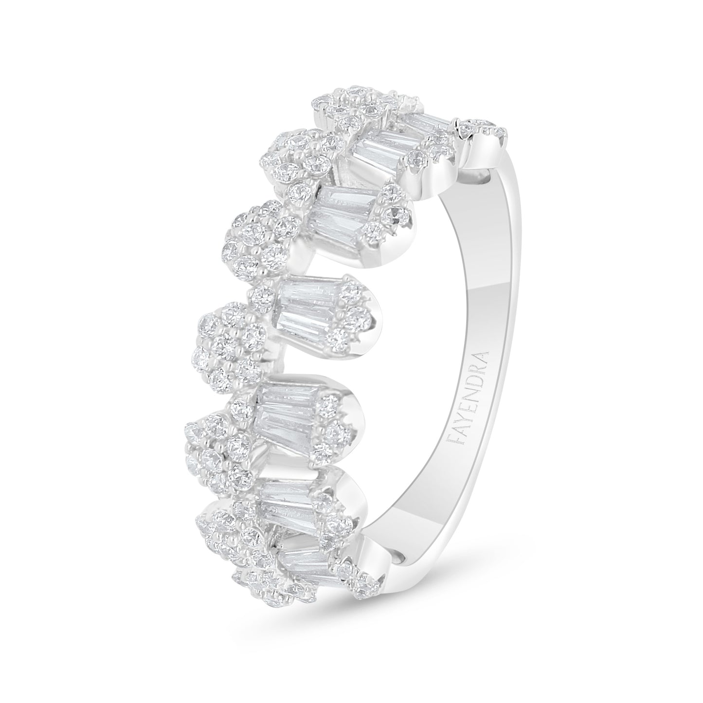 Sterling Silver 925 SET Rhodium Plated Embedded With White Zircon