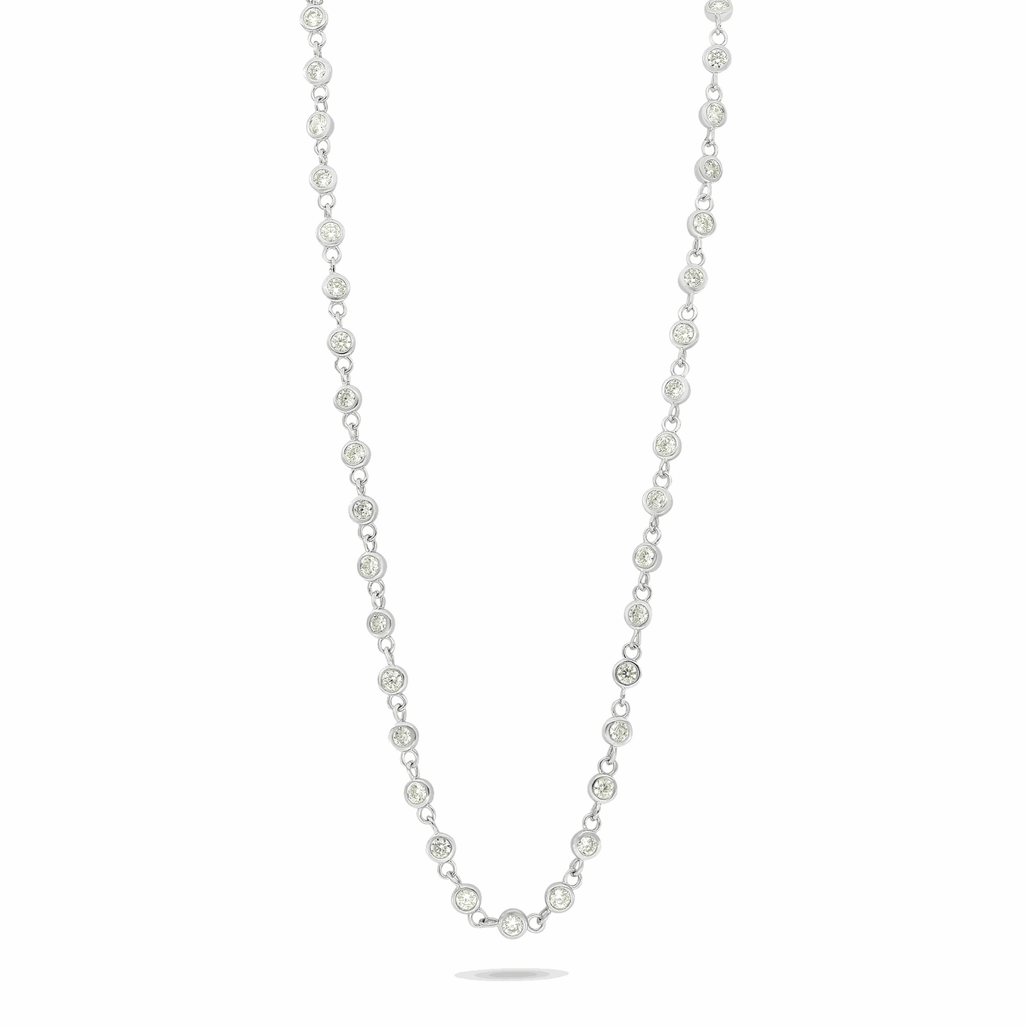 Sterling Silver 925 Necklace Rhodium Plated Embedded With Diamond Zircon And White Zircon