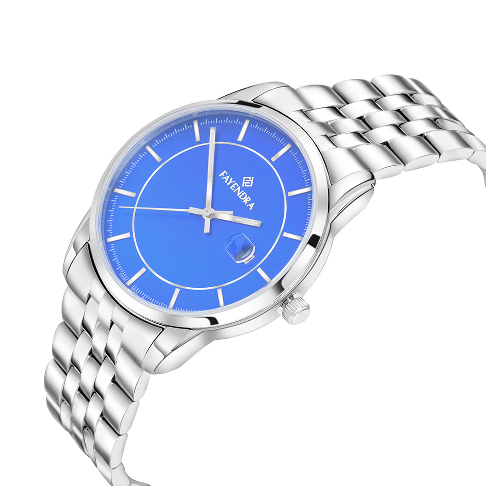 Stainless Steel 316L Watch Silver Color For Men - BLUE MOP DIAL