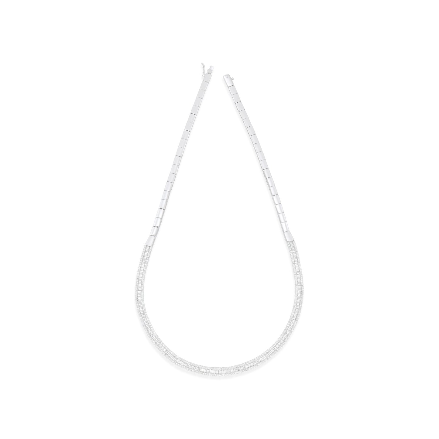 Sterling Silver 925 SET Rhodium Plated Embedded With White Zircon