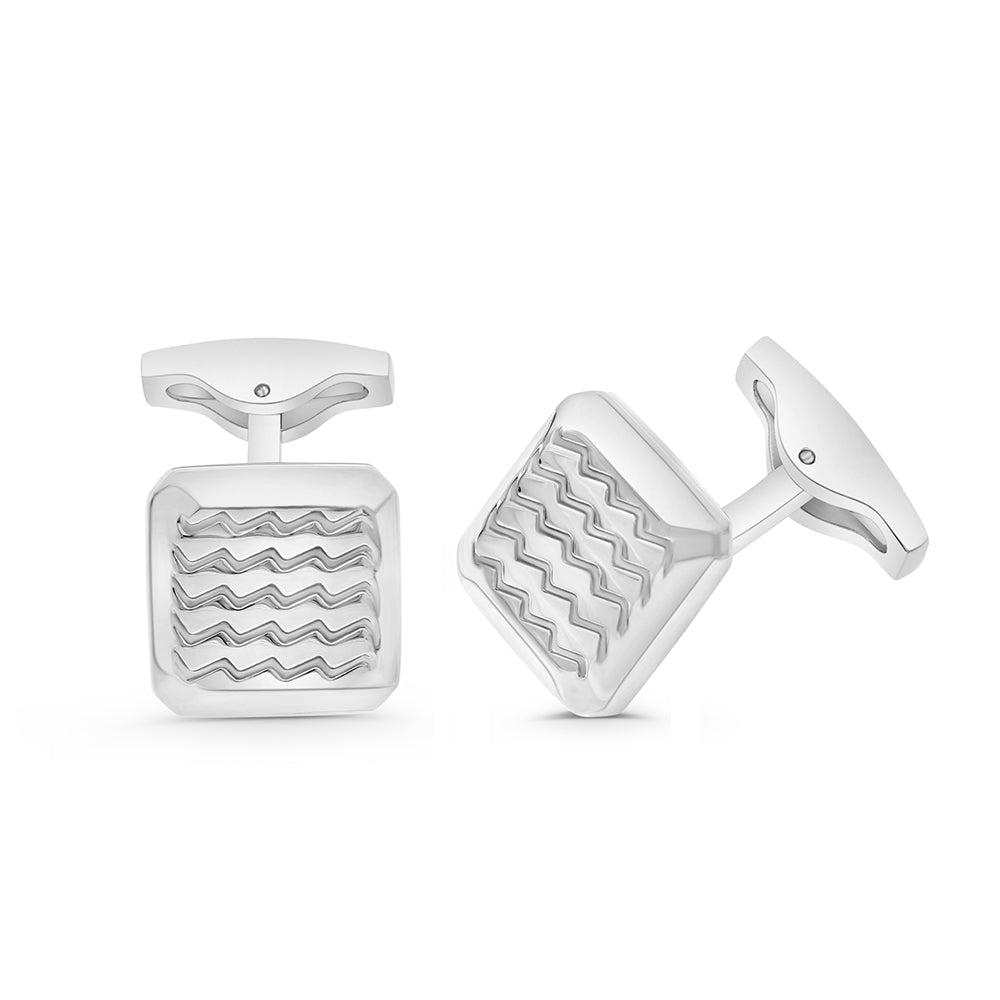 Stainless Steel Cufflink 316L Silver Plated