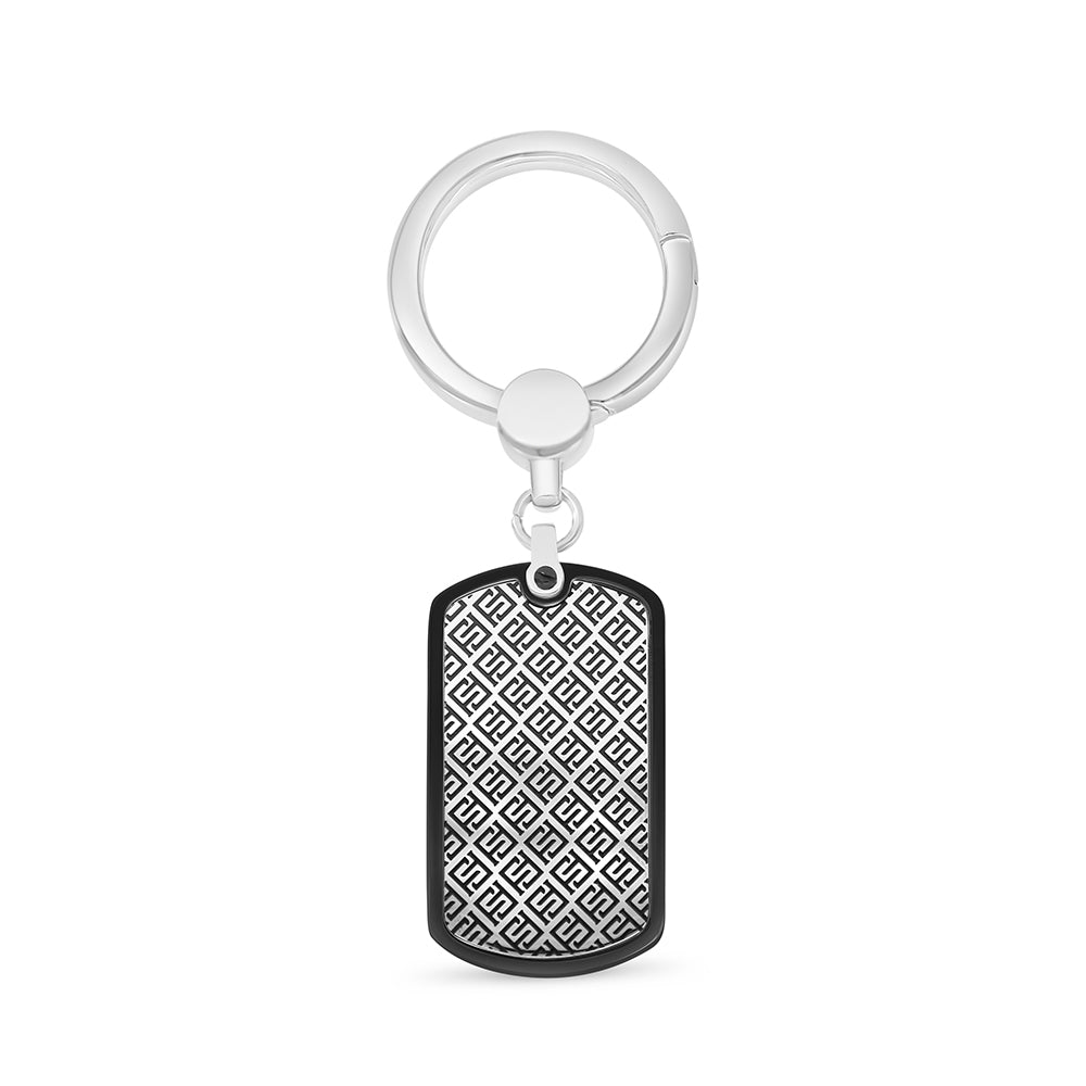 ميدالية ستانلس ستيل مطلية فضي و اسود عيار 316L - LOGO