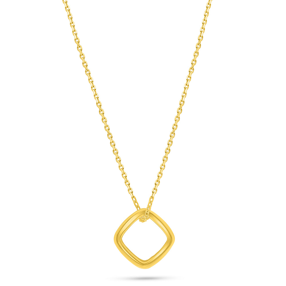 Sterling Silver 925 Necklace Golden Plated Embedded With White Zircon